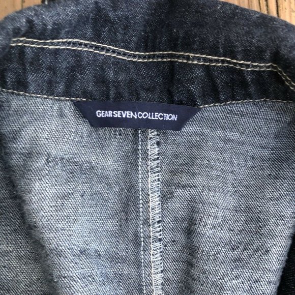 Gear Seven Collection Skull Embroidery Jean Jacket Size M Mens Blue Denim Coat - Picture 7 of 7